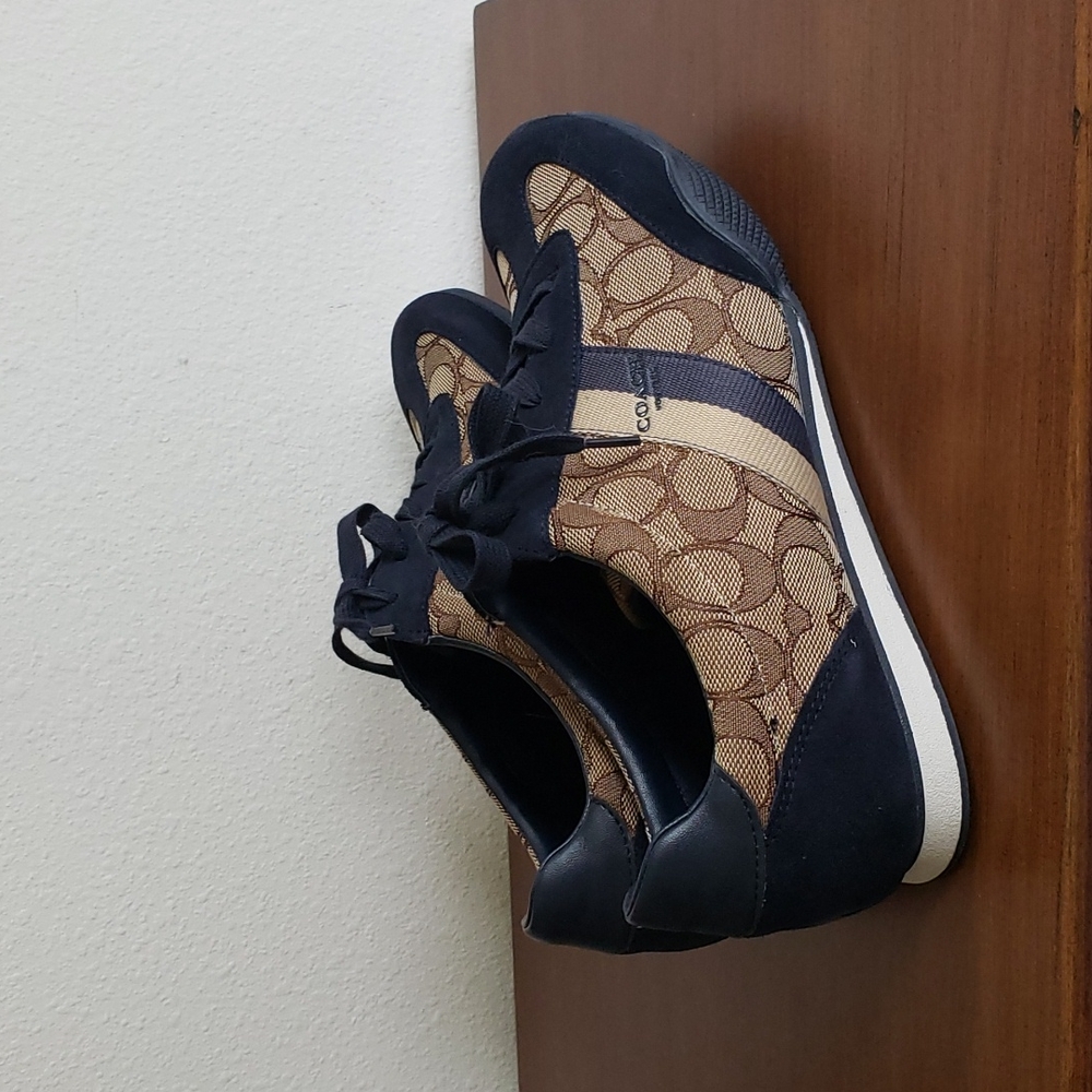Coach Kelson Outline Sig/Suede Khaki/Chesnut/Navy Size 9M - Picture 6 of 16
